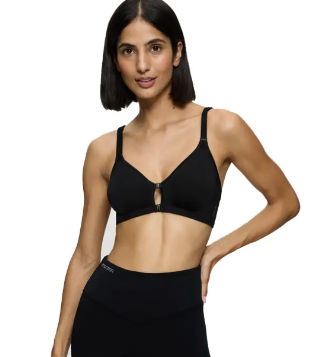 Triumph Triaction Fitness F Αθλητικό Σουτιέν Με Μπροστινό Κούμπωμα Μαύρο - 75C