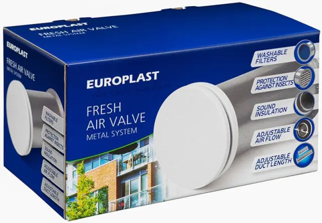 Europlast SMK2-125dB - Κιτ Φυσικού Αερισμού, Μεταλλικό, με Ηχομόνωση και Πλέγμα Προστασίας 2