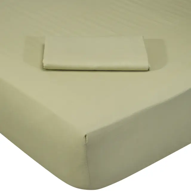 Σεντόνι 180x200+35 King Size Best Line Das Home 100% βαμβακερόΜε Λάστιχο- 1016 Green Olive