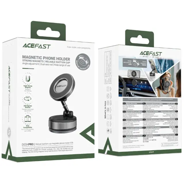 Επιτραπέζια Μαγνητική Βάση Στήριξης Acefast E28 με Δυνατούς Μαγνήτες και Ελεύθερη Περιστροφή και Κλίση Γκρι 2