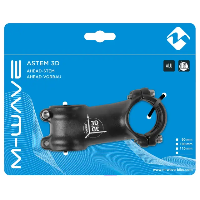 ΛΑΙΜΟΣ M-WAVE ASTEM 3D ΑΛΟΥΜΙΝΙΟΥ 31.8mm 1 1/8'' 60mm ΜΑΥΡΟ 2