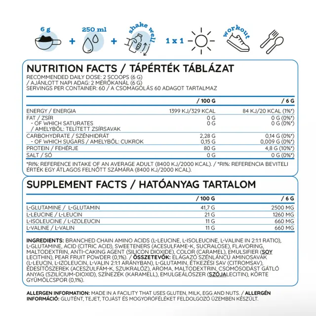 Nutriversum BCAA + GLUTA Pear, 360 g 2
