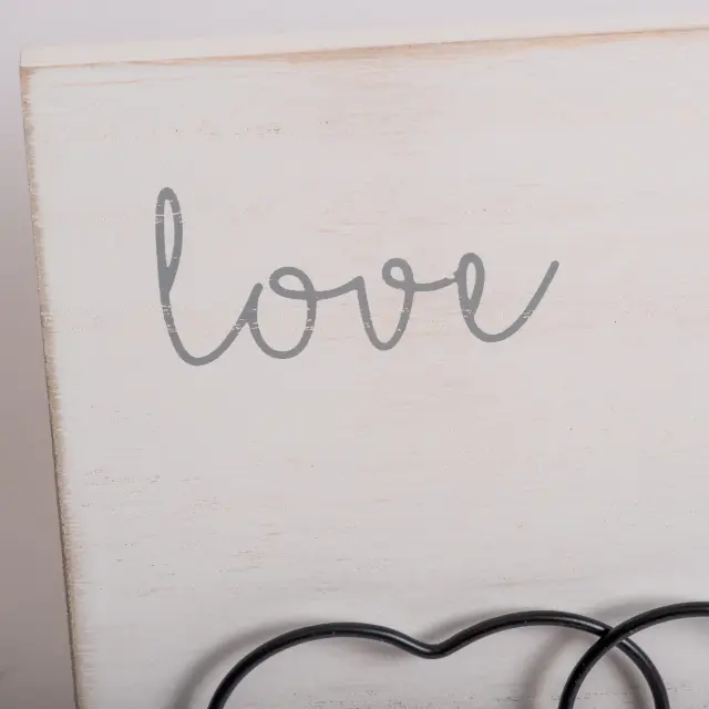 κορνίζα ξύλινη λευκή ,LOVE, Αγίου Βαλεντίνου, για φωτογραφία 10X15 και σημειώσεις , μέγεθος κορνίζας 20χ37cm 2