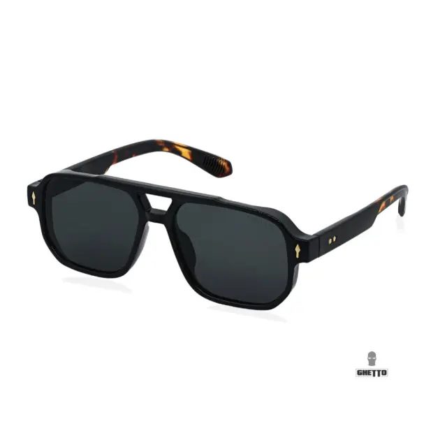 Ghetto 70s Retro Square Sunglasses Black/Tortoise Frame Unisex