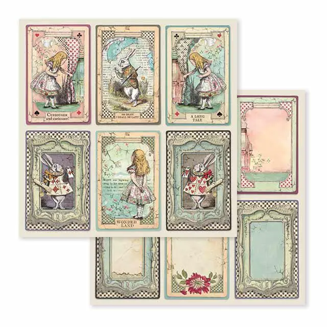 Χαρτί Scrapbooking Stamperia Διπλής Όψης - Κάρτες Αλίκη - 31x30cm
