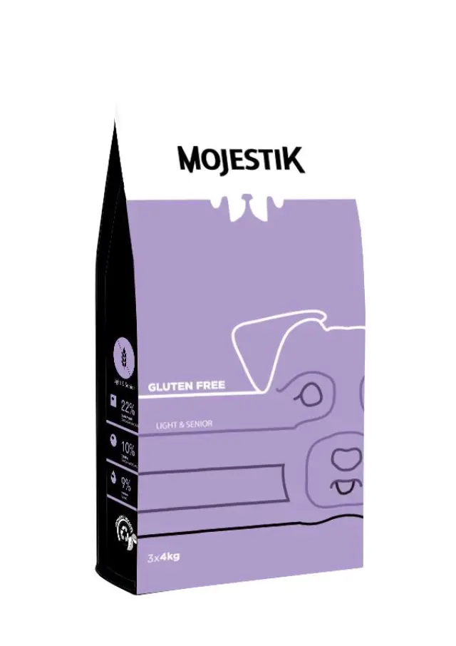 Mojestik Gluten Free Light & Senior με Βοδινό 12Kg Μονόχρωμο