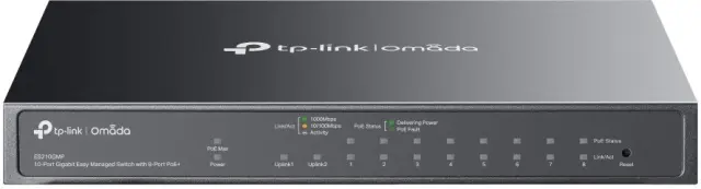 TP-LINK Omada ES210GMP v1 Managed L2 PoE+ Switch με 8 Θύρες Gigabit (1Gbps) Ethernet και 1 SFP Θύρα