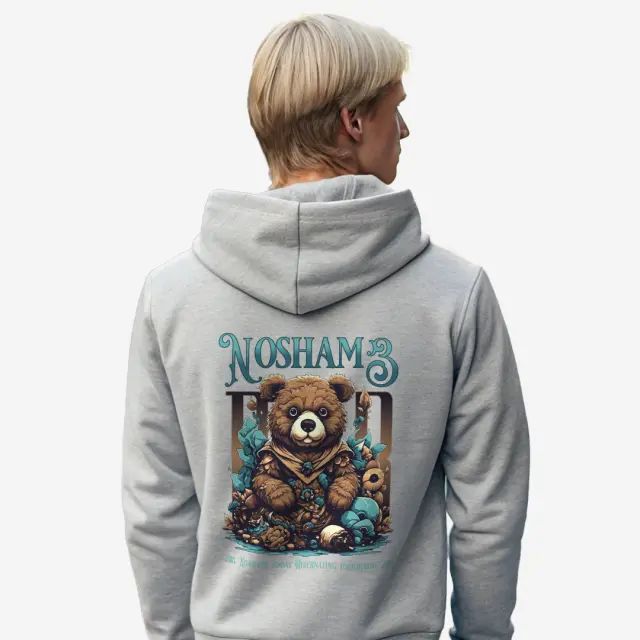 Φούτερ Noshame® Γκρι με τύπωμα Teddy - 512541 - XXL