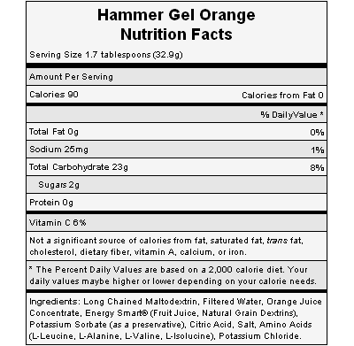 Hammer Energy Gel 33gr Orange 2