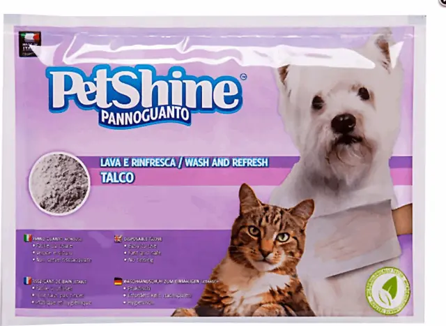 PetShine Γάντι Καθαρισμού για Σκύλους-Γάτες με Πούδρα