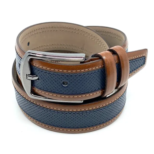 Μπλε με Ταμπά Ζώνη P.U. Leather 3,5 cm - 110cm