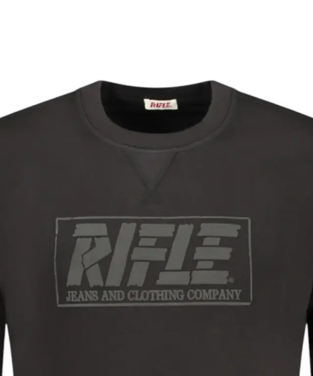 Rifle Jeans - Ανδρική Μπλούζα Φούτερ Regular Fit RFF415-NERO Μαύρο 3