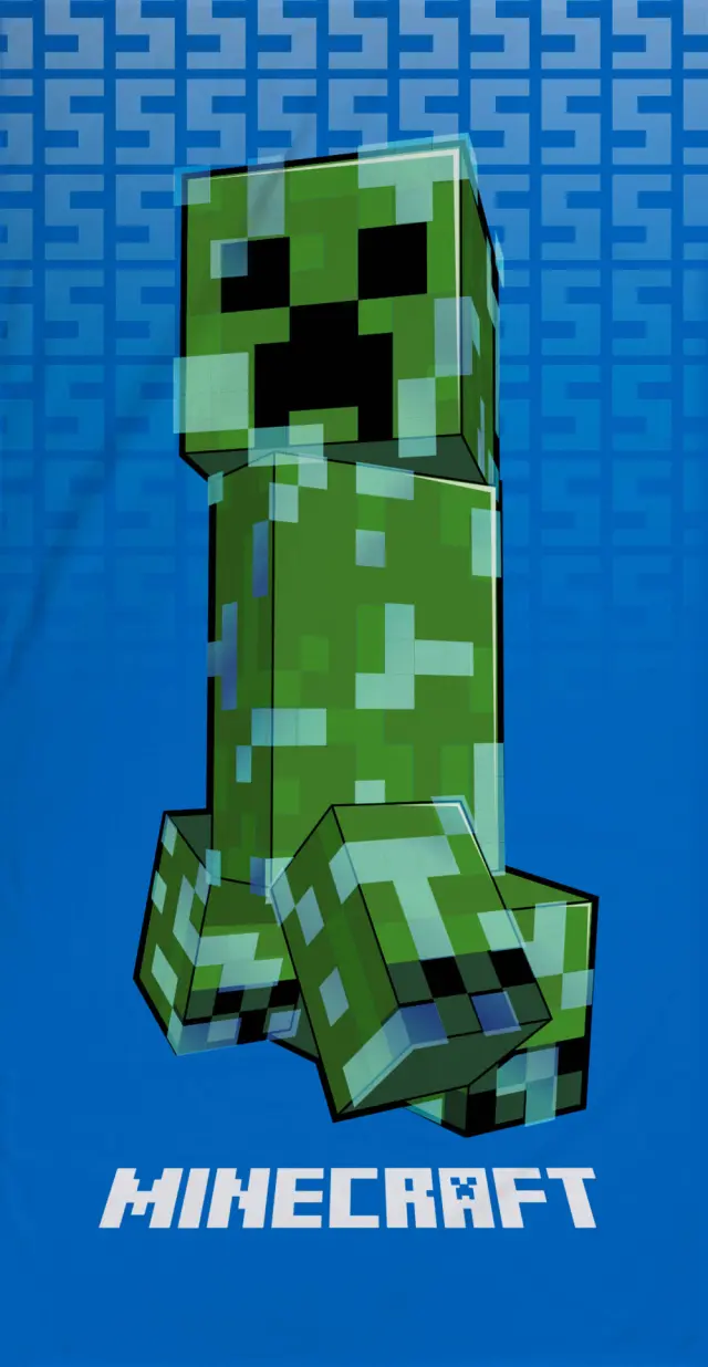 Minecraft πετσέτα μπάνιου, πετσέτα θαλάσσης SSS 70x140 cm 100% Βαμβάκι Πράσινο