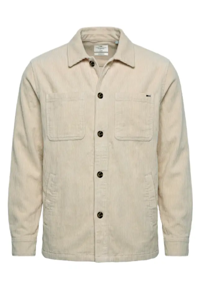 Funky Buddha ανδρικό κοτλέ overshirt με τσέπες FBM014-035-05-3