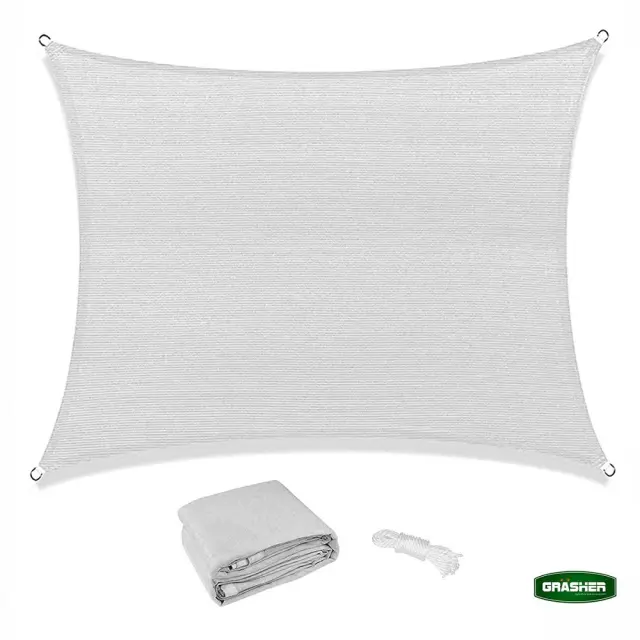 Grasher Ε220 Πανί σκίασης τετράγωνο με κρίκους 180gr/m² 5x5m Γκρί / 103616