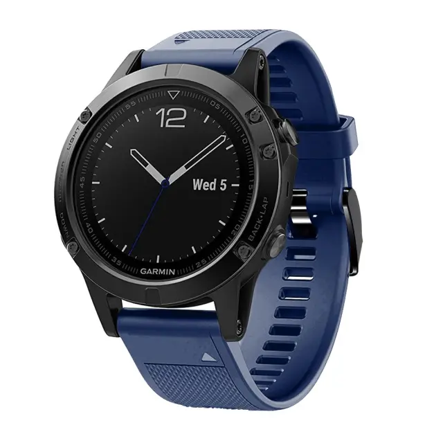 Λουράκι Σιλικόνης για Garmin Fenix 5/6/6 Pro/7/8/9 (47mm) Με Μαύρο Κλείσιμο- Blue OEM