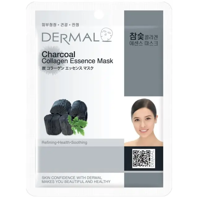 Dermal Collagen Essence Charcoal Μάσκα Προσώπου για Αποτοξίνωση, 1τεμ