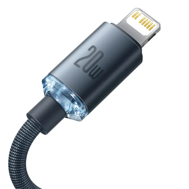 Baseus Crystal Shine cable USB-C to Lightning, 20W, PD, 2m Black (CAJY000301) (BASCAJY000301) 3