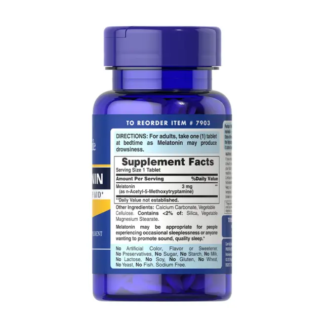 Puritan's Pride Melatonin 3 mg 2
