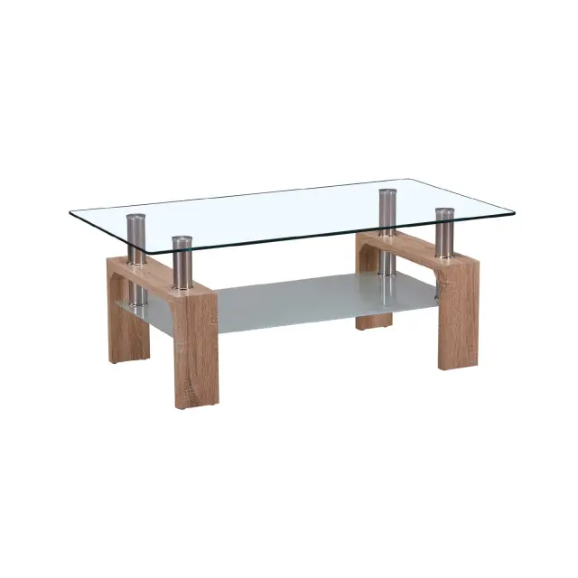 Τραπεζάκι Σαλονιού CAMERON Γυαλί/Μελαμίνη Sonoma/Clear 110x60x45cm