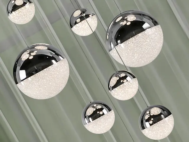 Sphere 793269GD LED Κρεμαστό Φωτιστικό 14 Φώτων Ø60 Dimmable με Τηλεχειριστήριο | Chrome 3000K 5502lm Χρώμιο 3