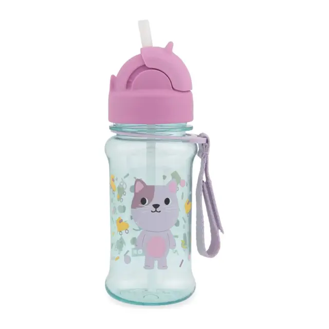 Skip Hop Besties Squad Tritan Παγούρι με Καλαμάκι 355ml Cat Pink 2
