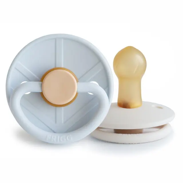 Σετ 2 Πιπίλες Latex FRIGG Little Viking Powder Blue/Cream 0-6 Μηνών Baby Oliver