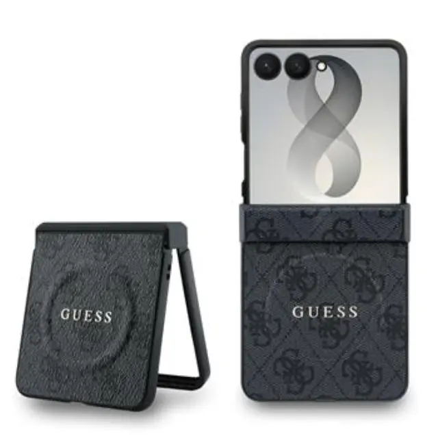 Guess PU Leather 4G Magnetic Case for Samsung Galaxy Z Flip 8 Black