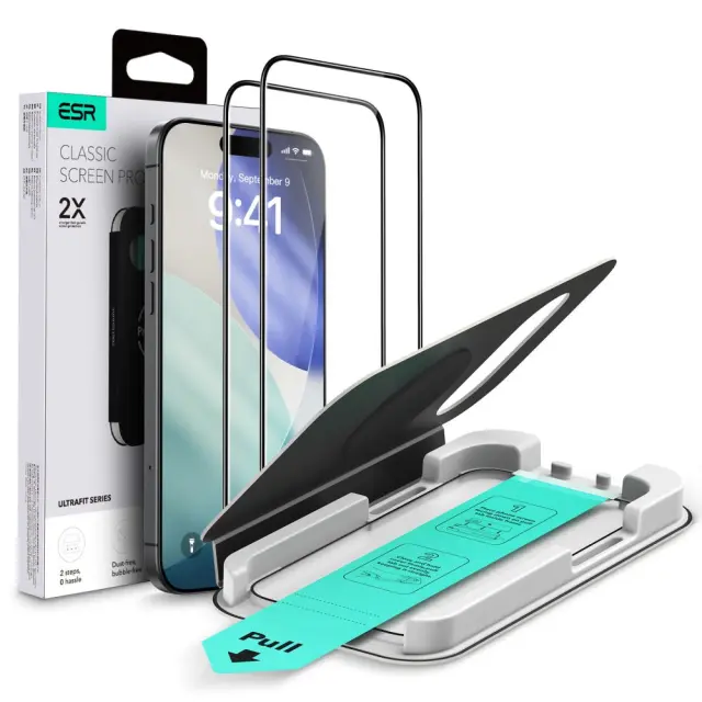 Esr Ultrafit Tempered Glass 2-pack iPhone Air Black