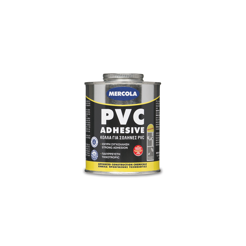Mercola PVC ADHESIVE Ενισχυμένη Παχύρρευστη Κόλλα για Σωλήνες PVC Γκρί 250 ml
