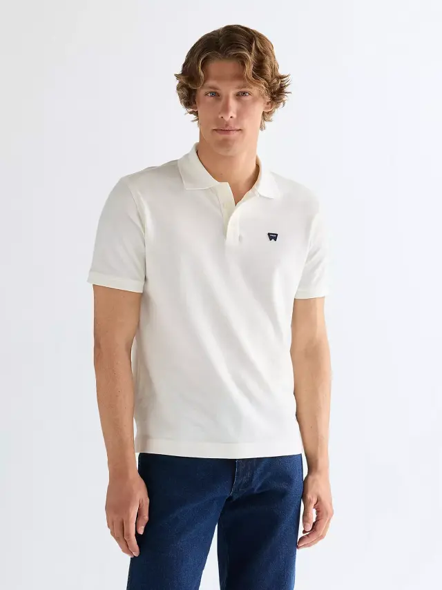 Wrangler Ανδρικό Pique Polo Shirt 112377979 – Worn White - XXL