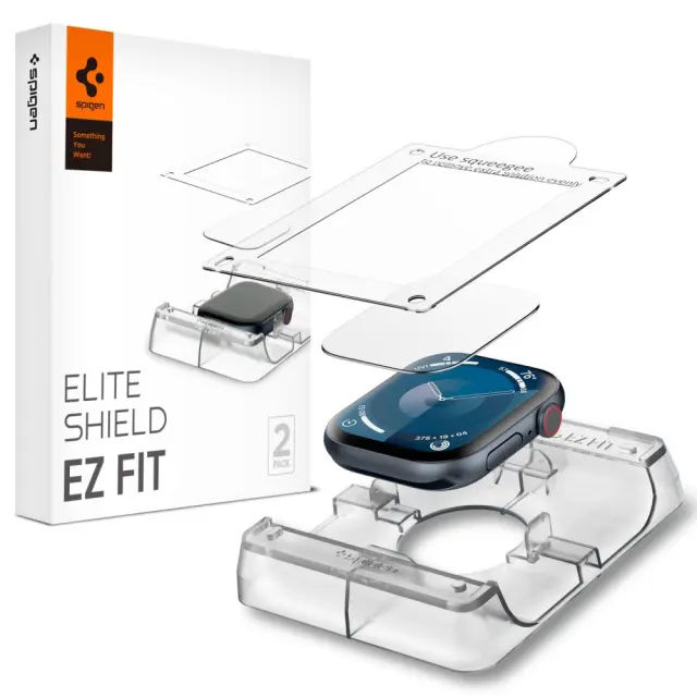 Spigen Elite Shield ”ez Fit” 2-pack Apple Watch 10 / 11 (42 Mm) Clear