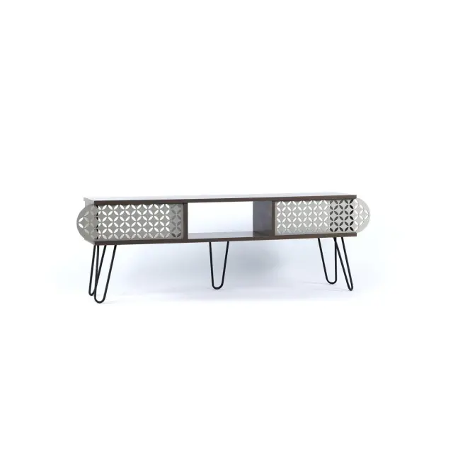Έπιπλο Τηλεόρασης ILLIA MAXI No 1 Καρυδί/Μαύρο 151x30x48cm