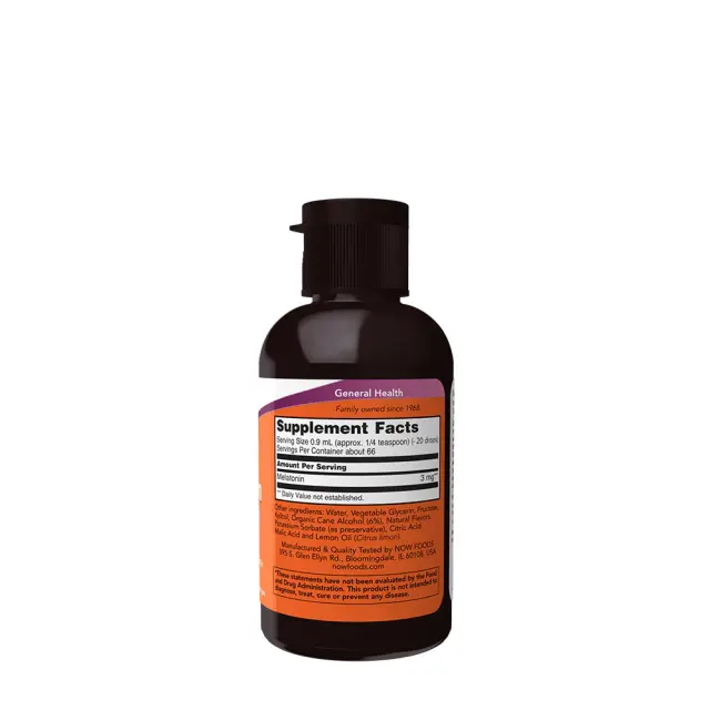 Now Foods Melatonin 3 mg Liquid Συμπλήρωμα για τον Ύπνο 59ml 2