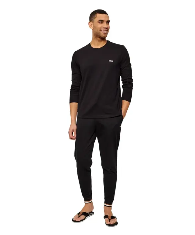 Hugo Boss - Ανδρική Μακρυμάνικη Μπλούζα Mix & Match 50515390-001 Μαύρο - L 3