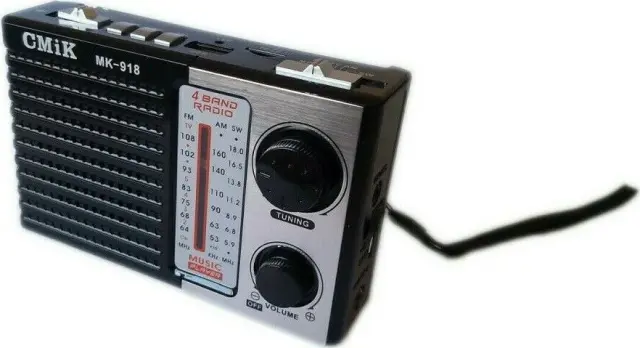 CMIK MK-918 Retro Φορητό Ραδιόφωνο Επαναφορτιζόμενο Μαύρο