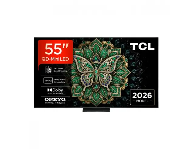 Smart TV 55'' TCL 55C6K Pro QD-MiniLED - Ανάλυση 4K UHD (3840 x 2160) - AI - Dolby Vision & Atmos - HDR10+ - Δέκτες DVB-T/T2, DVB-C, DVB-S/S2 - HDMI, USB, Wi-Fi, Bluetooth 55C6K Pro