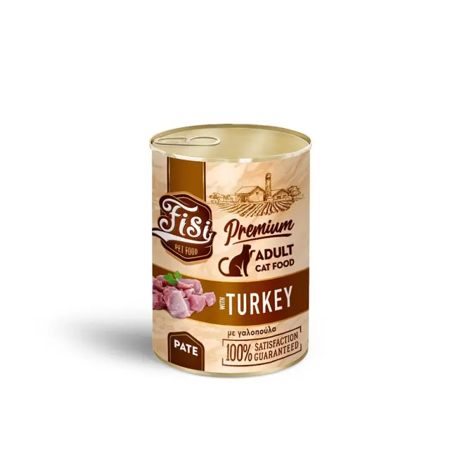 Fisi Cat Adult Γαλοπούλα Πατέ 400gr Μονόχρωμο