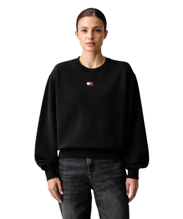 Tommy Hilfiger - Γυναικείο Φούτερ Badge crew ext Regular Fit DW0DW23297-BDS Μαύρο
