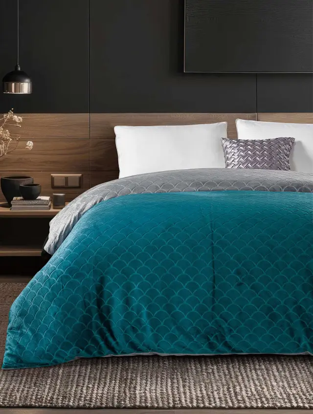 Παπλωματοθήκη NEVOLA PETROL MADI μονή: 160 x 220 εκ.