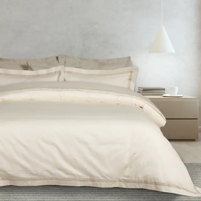 Σετ Σεντόνια 250x270 King Size Executive Das Home 1699 Ivory Χωρίς Λάστιχο100% Βαμβακοσατέν