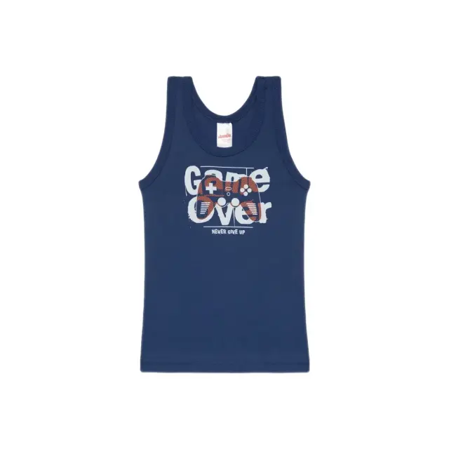 Minerva Παιδικό Φανελάκι Αγόρι Αμάνικο Game Over, Χρώμα Indigo