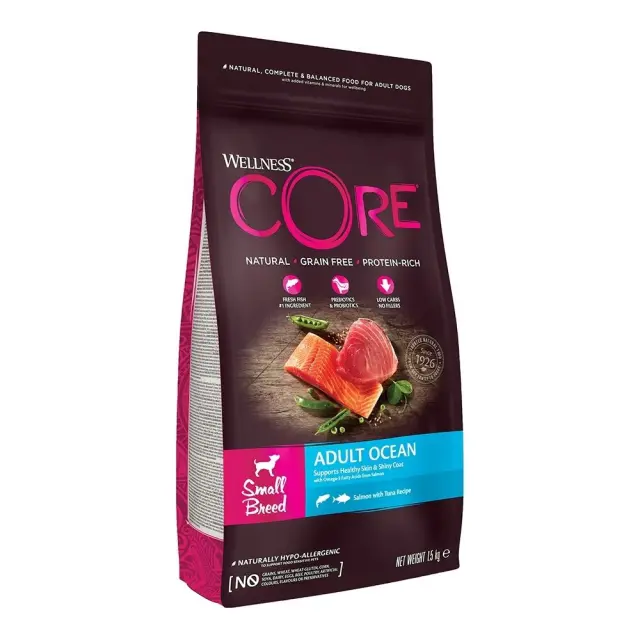 Wellness Core Adult Small Breed Ξηρά Τροφή Σκύλου Σολομός & Τόνος Χωρίς Σιτηρά 1.5kg