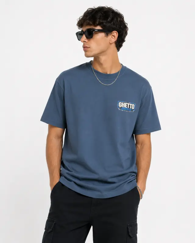 Ghetto Greece Logo T-Shirt – Blue Petrol - Regular Fit | 100% Cotton 2