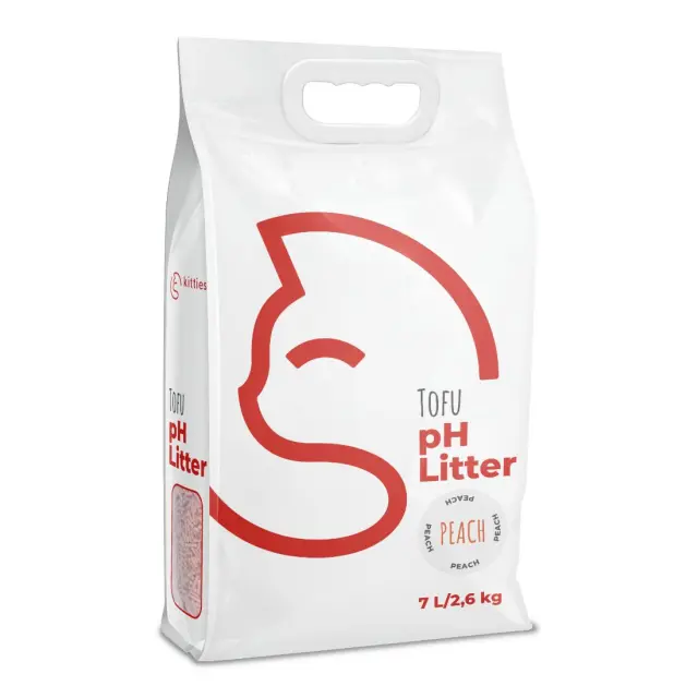 Kitties Tofu Άμμος Γάτας με Δείκτη pH – Ροδάκινο 7L – 2,6kg