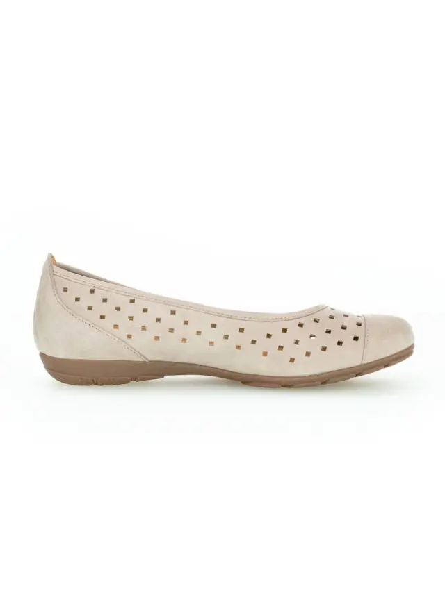Gabor Μπαλαρίνες Γυναικείο δέρμα Nubuck Μπεζ GAB/64169 12-LEINEN 3