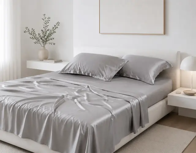 Σετ σεντόνια bamboo 300TC (270cm x 290cm) ανοιχτό γκρί - -