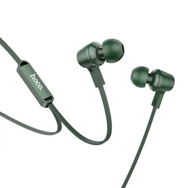 Hands Free Hoco M86 Oceanic Universal Earphones Deep Bass Stereo με 3.5mm Γωνιακό Κονέκτορα Πράσινο 1.2m 3