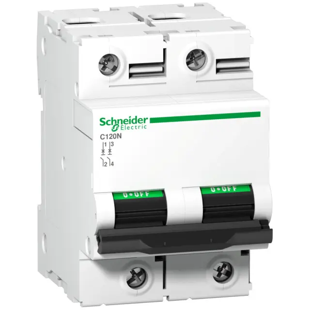 Miniature circuit-breaker, Acti9 C120N, 2P, 125 A, C curve, 10000 A (IEC 60898-1), 10 kA (IEC 60947-2)