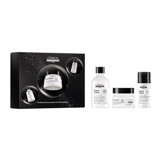 L’Oreal Professionnel Serie Expert Metal Detox Trio (Shampoo 300ml, Mask 250ml, Leave-In Cream 100ml)